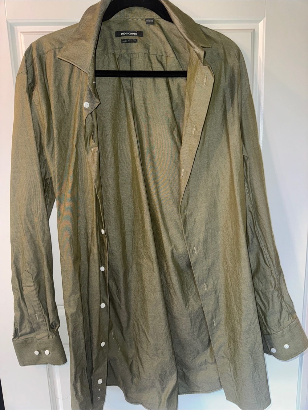 Indochino Olive Green Men’s Dress Shirt